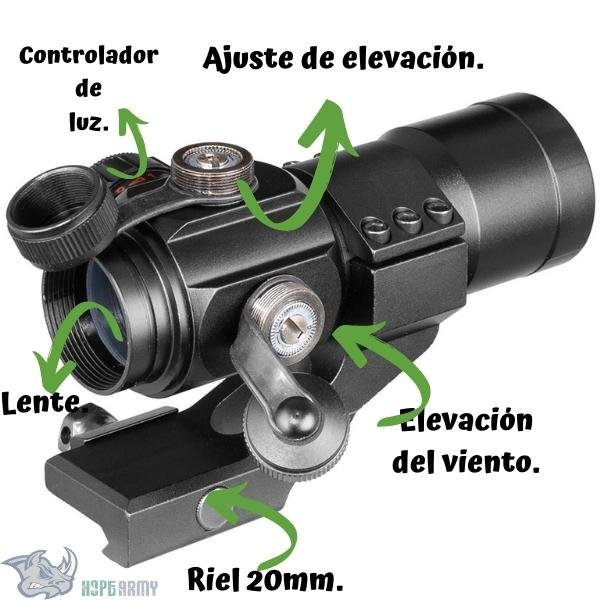 Mira óptica táctica para caza, 6-24x50 , visor con 4 retículas, punto rojo/verde,  láser Combo - HOPE ARMY